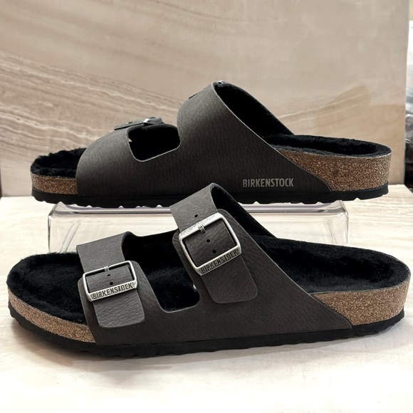 Men’s Birkenstock  Arizona Shearling Lined Slide NWOT Size 43 - Picture 5 of 7